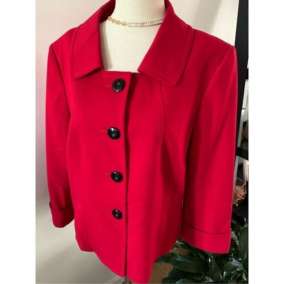 Tahari red blazer size 12 jacket - Picture 1 of 5